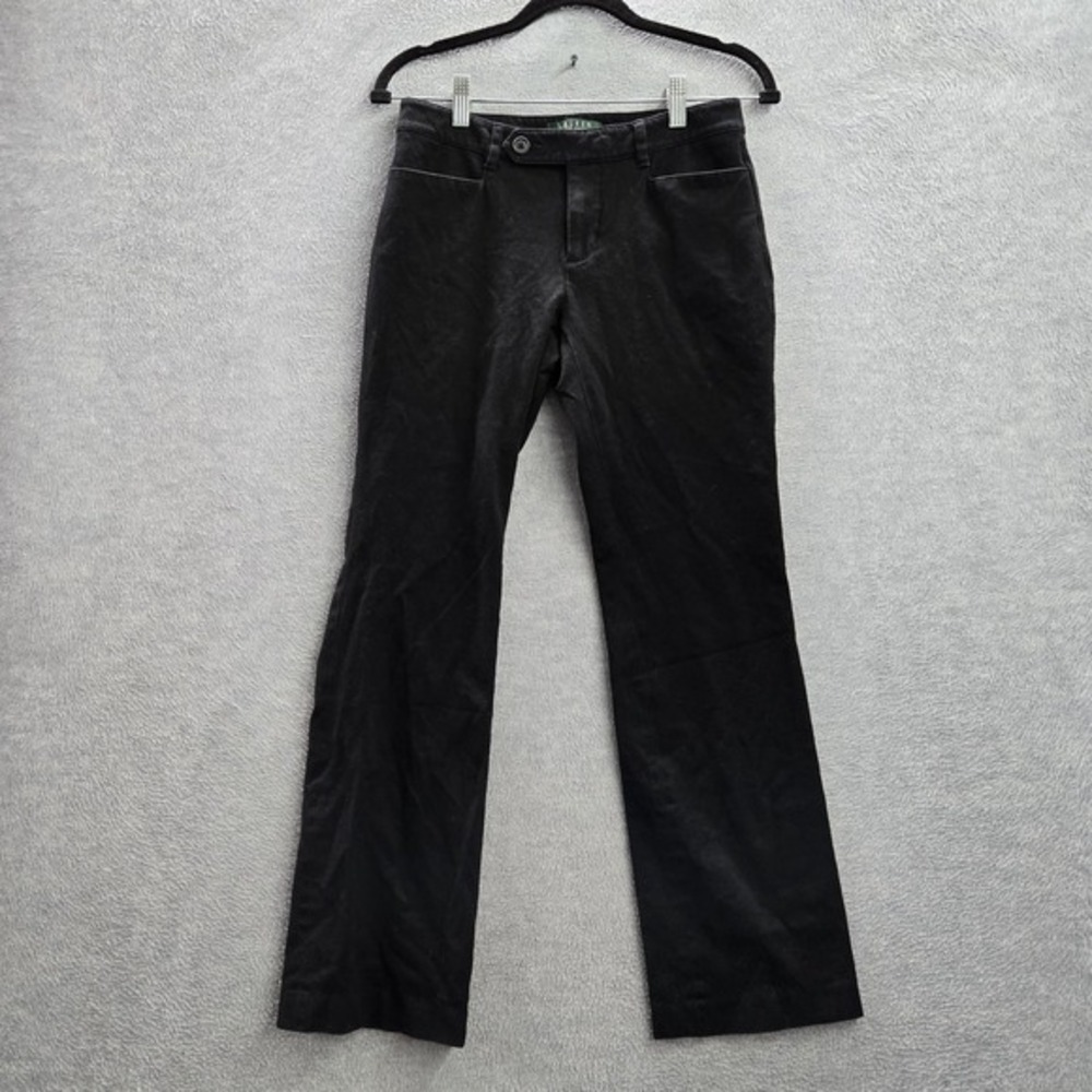 Lauren Ralph Women Pants 2 Black‎ Dress Pants ADELLE Button 28" Inseam